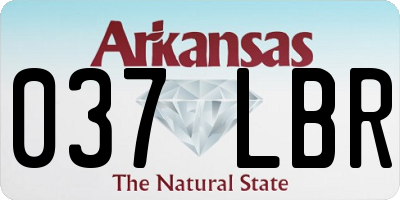 AR license plate 037LBR
