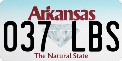 AR license plate 037LBS