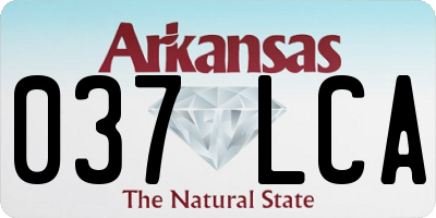 AR license plate 037LCA