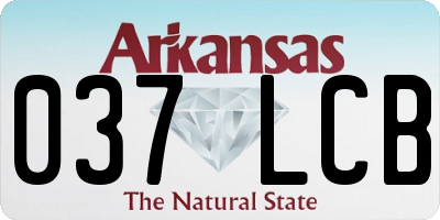 AR license plate 037LCB