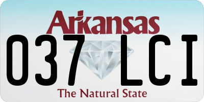 AR license plate 037LCI