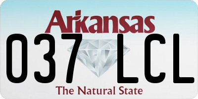 AR license plate 037LCL