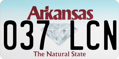 AR license plate 037LCN