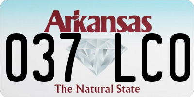 AR license plate 037LCO