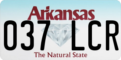 AR license plate 037LCR