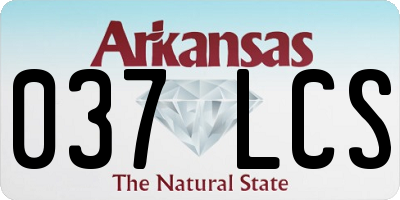 AR license plate 037LCS