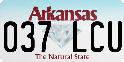 AR license plate 037LCU
