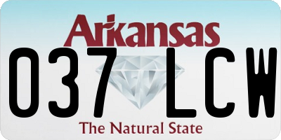 AR license plate 037LCW