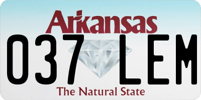 AR license plate 037LEM