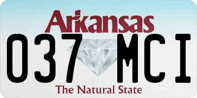 AR license plate 037MCI