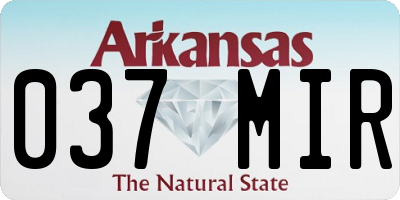 AR license plate 037MIR