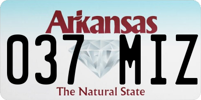 AR license plate 037MIZ