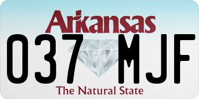 AR license plate 037MJF