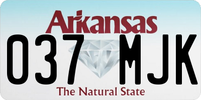 AR license plate 037MJK