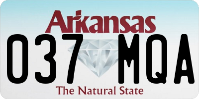 AR license plate 037MQA