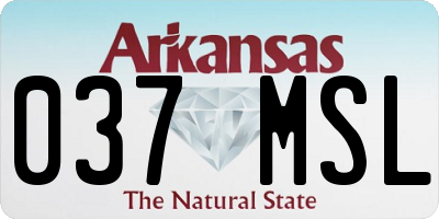 AR license plate 037MSL