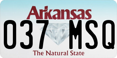 AR license plate 037MSQ