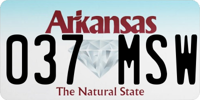 AR license plate 037MSW