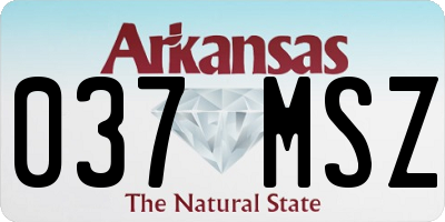 AR license plate 037MSZ