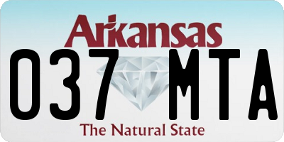 AR license plate 037MTA