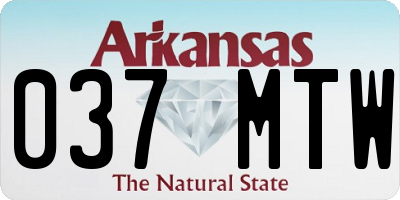 AR license plate 037MTW