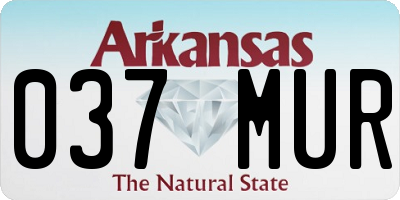 AR license plate 037MUR