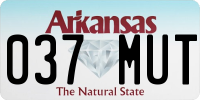 AR license plate 037MUT
