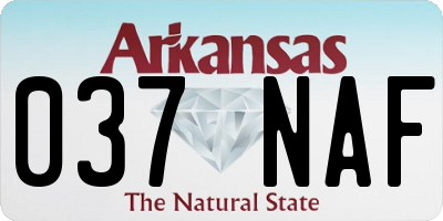 AR license plate 037NAF