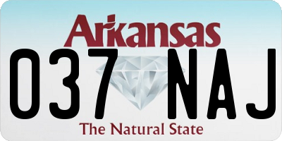 AR license plate 037NAJ
