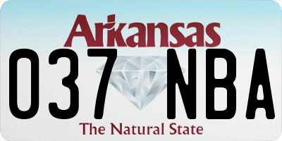 AR license plate 037NBA