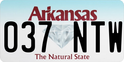 AR license plate 037NTW