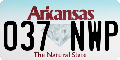 AR license plate 037NWP