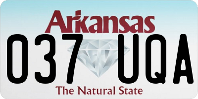 AR license plate 037UQA