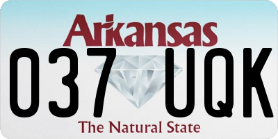 AR license plate 037UQK