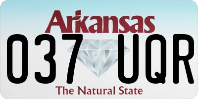 AR license plate 037UQR