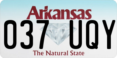 AR license plate 037UQY
