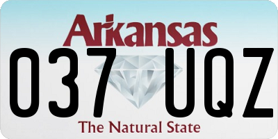 AR license plate 037UQZ