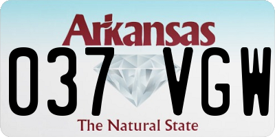 AR license plate 037VGW