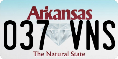 AR license plate 037VNS