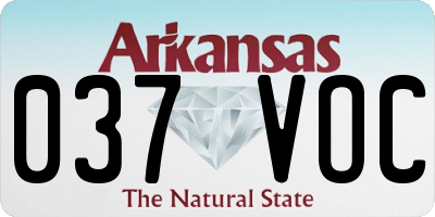 AR license plate 037VOC