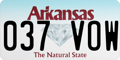 AR license plate 037VOW