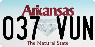 AR license plate 037VUN