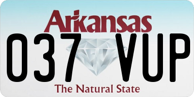 AR license plate 037VUP