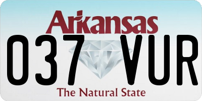 AR license plate 037VUR