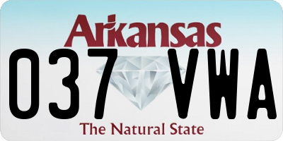 AR license plate 037VWA
