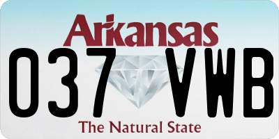 AR license plate 037VWB