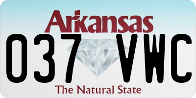 AR license plate 037VWC