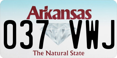 AR license plate 037VWJ
