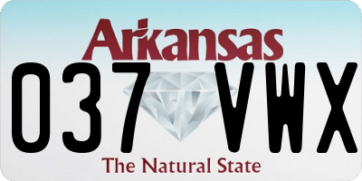 AR license plate 037VWX