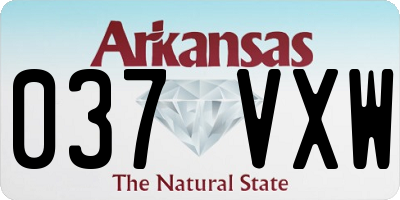 AR license plate 037VXW